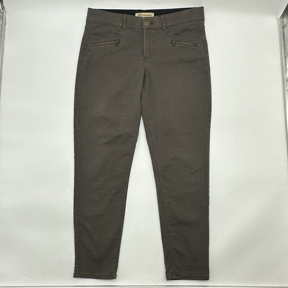 Democracy Ab Technology Freedom Ankle Skimmer Size 10 Brown Stretch Denim Jeans